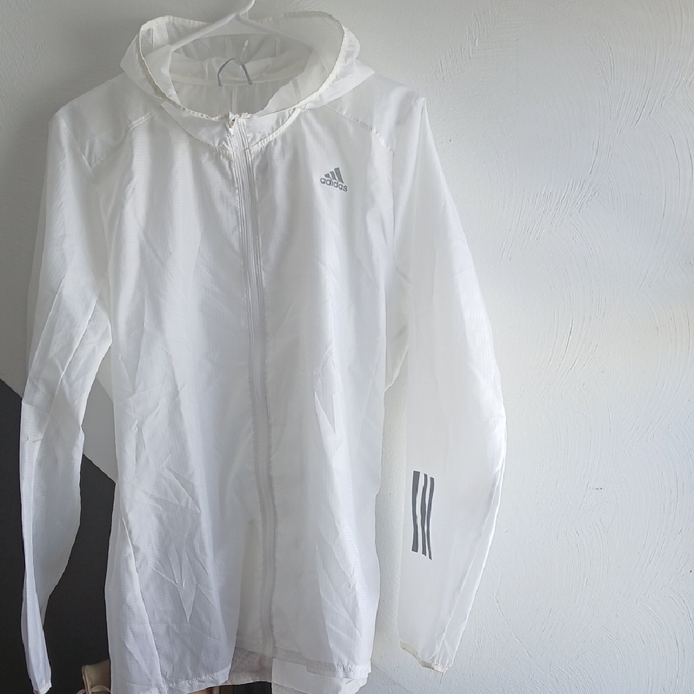 Adidas womens  White Windbreaker Jacket